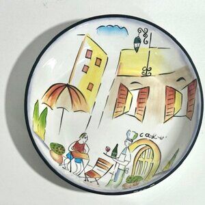 Sakura Provence by Apple Pasta Bowl Handpainted Earthenware Cafe White 8.75in